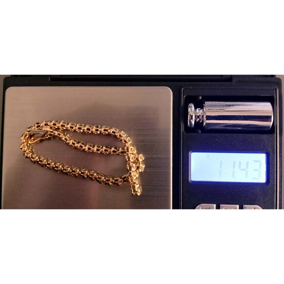 DIAMOND TENNIS BRACELET 14K YELLOW GOLD - Picture 12 of 12